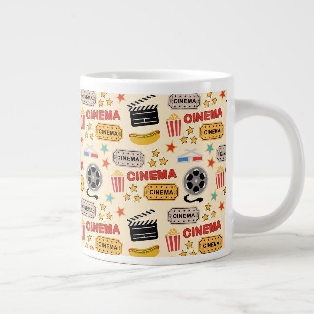 Movie Theater Fun Pattern Giant Coffee Mug (Right)