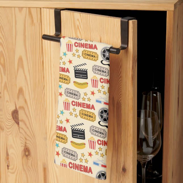 Movie Theater Fun Pattern Kitchen Towel (Thirds Fold)