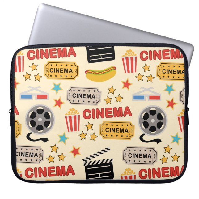 Movie Theater Fun Pattern Laptop Sleeve (Front)