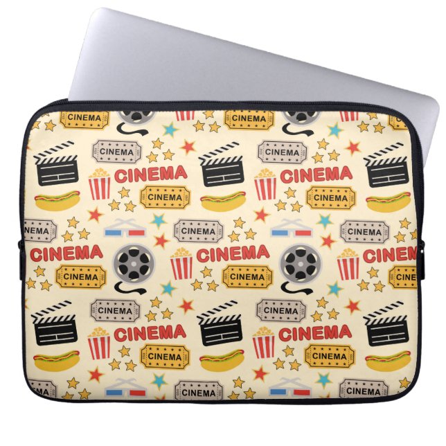 Movie Theater Fun Pattern Laptop Sleeve (Front)