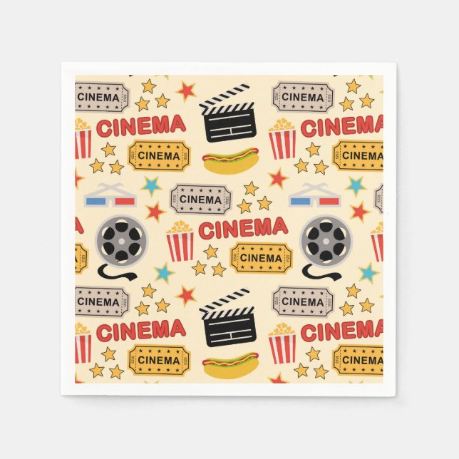 Movie Theater Fun Pattern Napkins (Front)