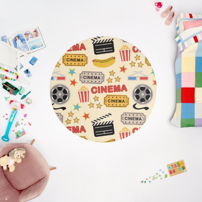 Movie Theater Fun Pattern Outdoor Rug (Insitu (Babyroom))
