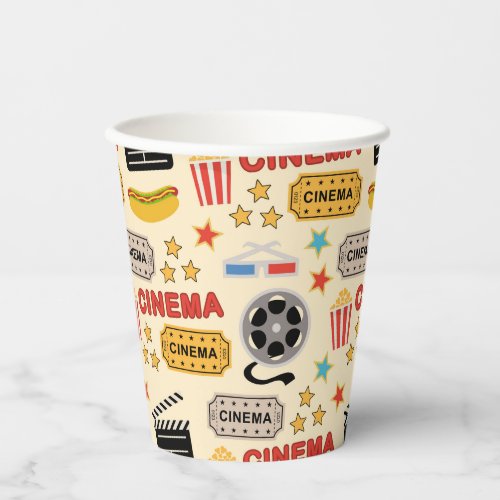 Movie Theater Fun Pattern Paper Cups