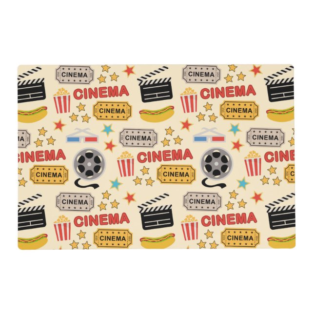Movie Theater Fun Pattern Placemat (Front)