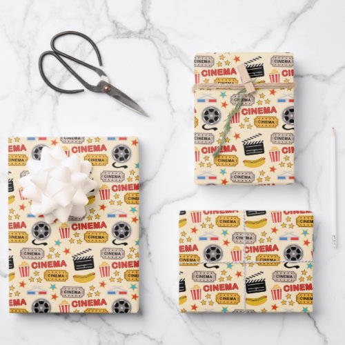 Movie Theater Fun Pattern Wrapping Paper Sheets