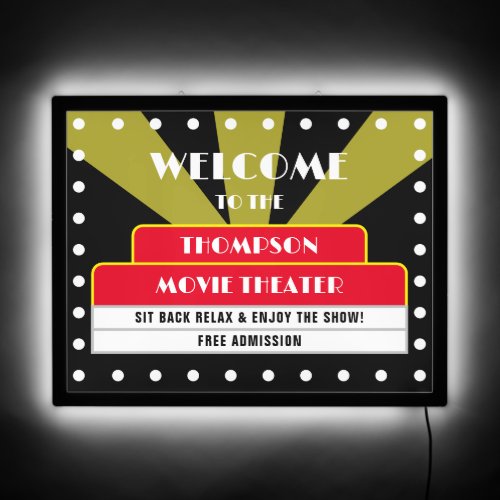 Movie Theater Home Theater Name Sign