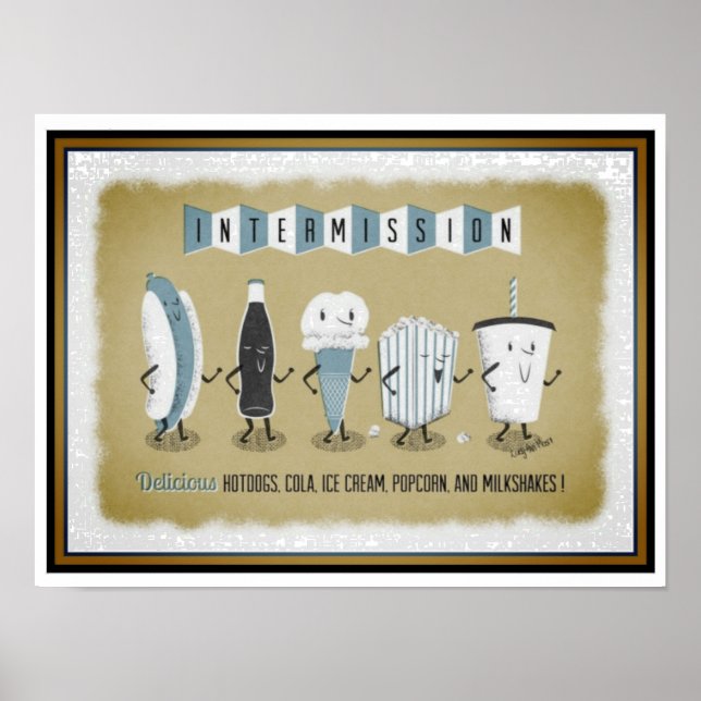  Movie Theater Intermission Snack Bar Poster  (Front)