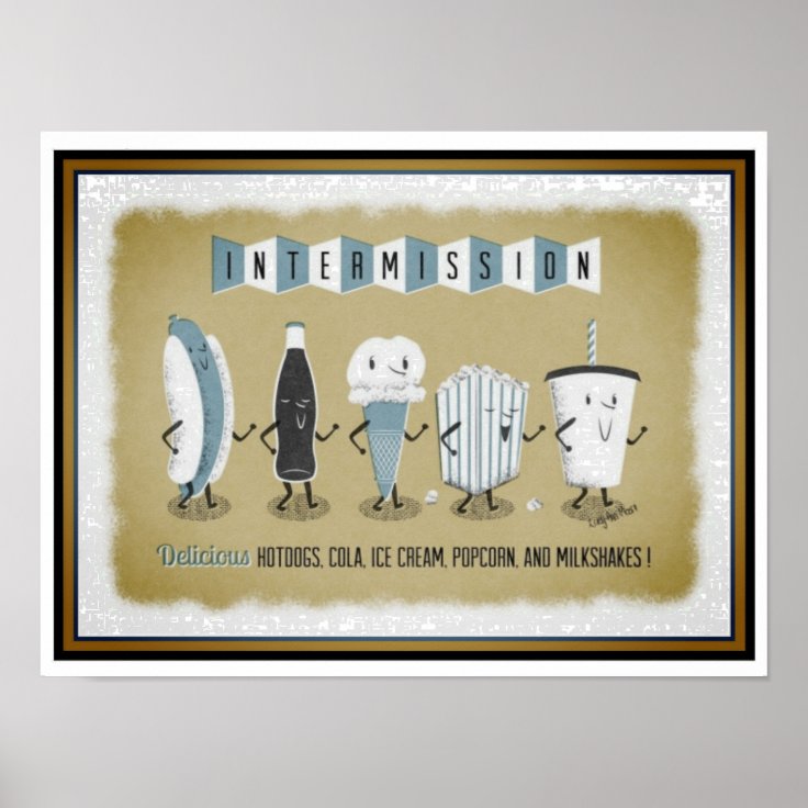 Movie Theater Intermission Snack Bar Poster Zazzle