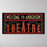 Movie Theater Marquee Home Cinema Name Horizontal