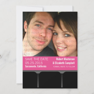 Movie Theater Photo Save the Date Invite, Magenta