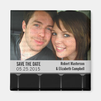 Movie Theater Photo Save the Date Magnet, Gray Magnet
