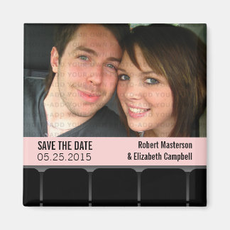 Movie Theater Photo Save the Date Magnet, Pink Magnet