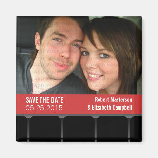 Movie Theater Photo Save the Date Magnet, Red Magnet