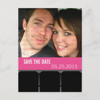 Movie Theater Photo Save the Date Postcard, Magent Announcement Postcard
