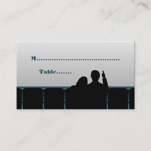 Movie Theater Place Cards Blue Place Card