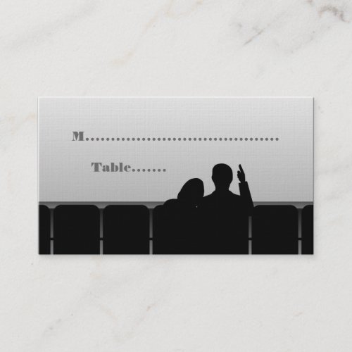 Movie Theater Place Cards Gray Place Card