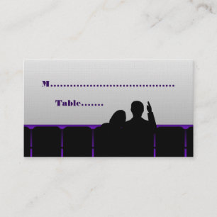 Movie Theater Place Cards, Purple Card