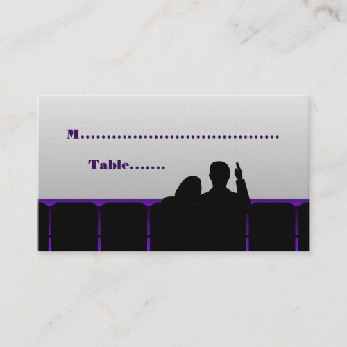 Movie Theater Place Cards Purple Place Card