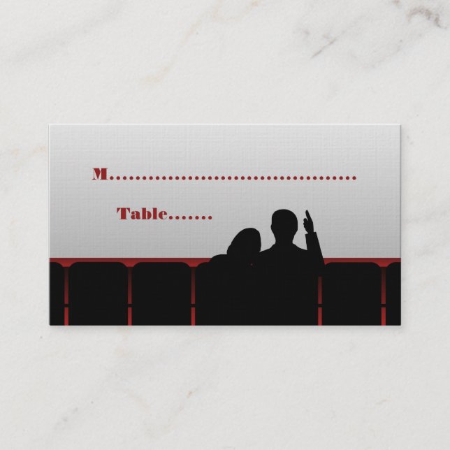 Movie Theater Place Cards, Red Place Card (Front)