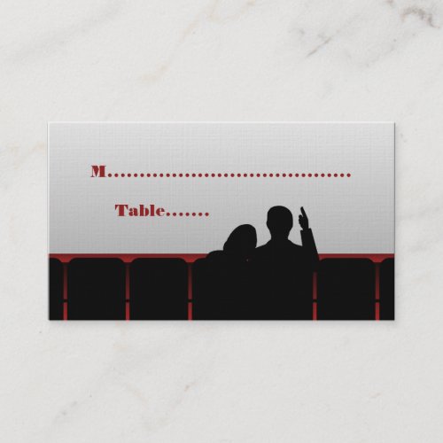 Movie Theater Place Cards Red Place Card