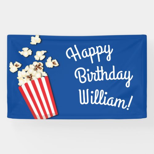 Movie Theater Popcorn Birthday Party Banner