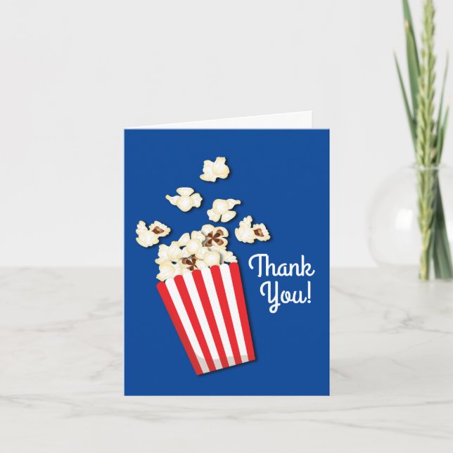 Movie Theater Popcorn Birthday Party Card (Front)