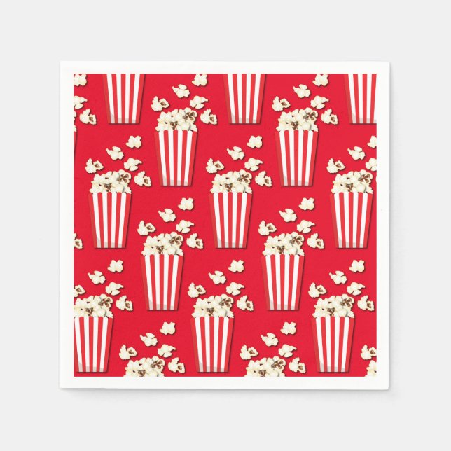 Movie Theater Popcorn Birthday Party Napkins (Front)