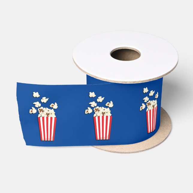 Movie Theater Popcorn Birthday Party Satin Ribbon (Spool)