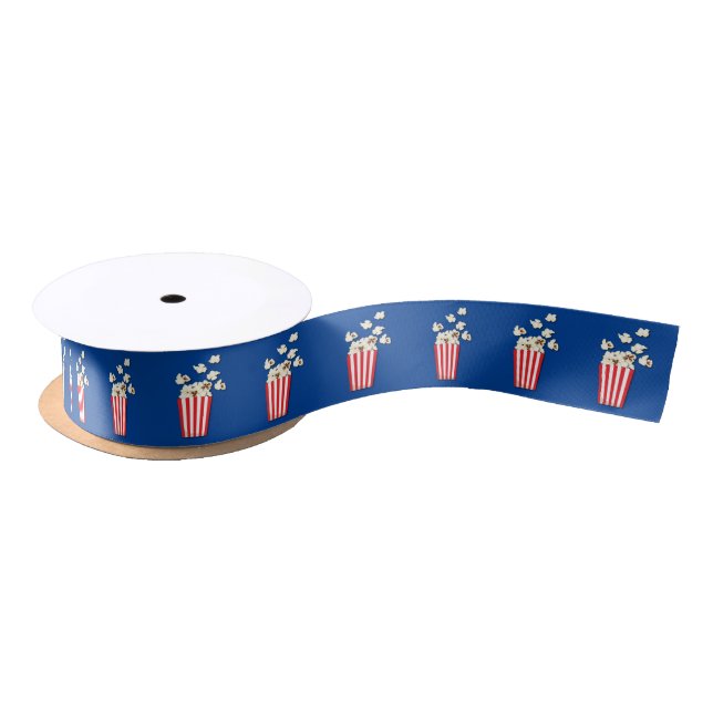 Movie Theater Popcorn Birthday Party Satin Ribbon (Spool)