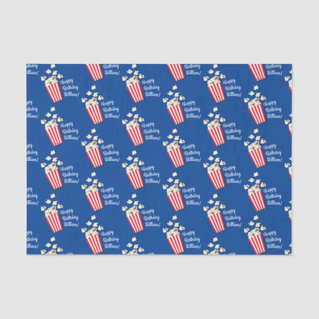 Movie Theater Popcorn Birthday Party Tissue Paper (Front)