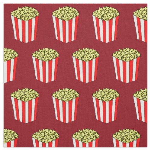 Movie Theater Popcorn Box Pattern Red Fabric