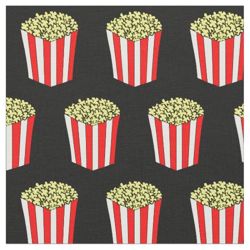 Movie Theater Popcorn Box Retro Black Pattern Fabric