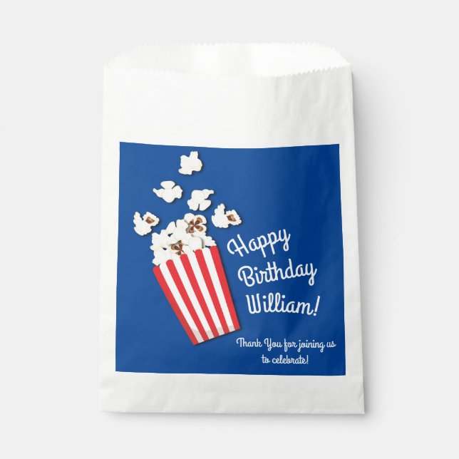 Movie Theater Popcorn Favor Bag (Front)