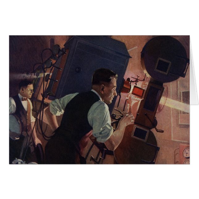 Movie Theater Projectionist, Vintage Business (Front Horizontal)