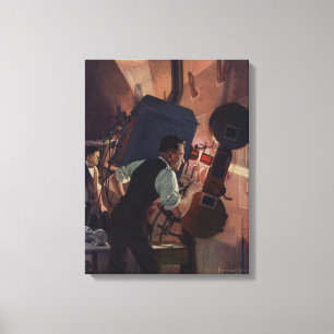 Movie Theater Projectionist, Vintage Business Canvas Print