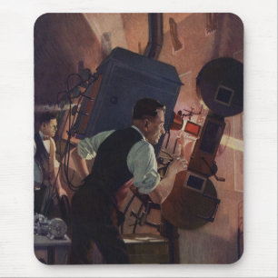 Movie Theater Projectionist, Vintage Business Mouse Pad