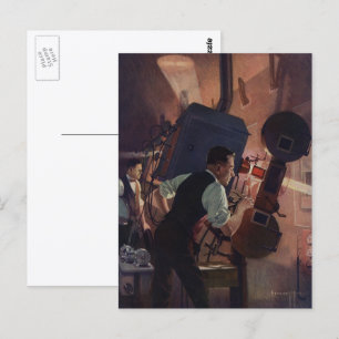 Movie Theater Projectionist, Vintage Business Postcard
