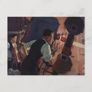 Movie Theater Projectionist, Vintage Business Postcard