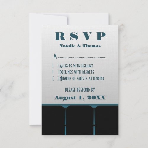 Movie Theater Response Card, Blue Personalized Invitations