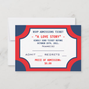 Movie Theater RSVP Admissions Tickets Card