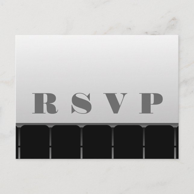 Movie Theater RSVP Postcard, Gray Invitation Postcard (Front)