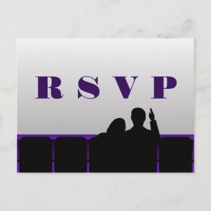 Movie Theater RSVP Postcard, Purple Invitation Postcard