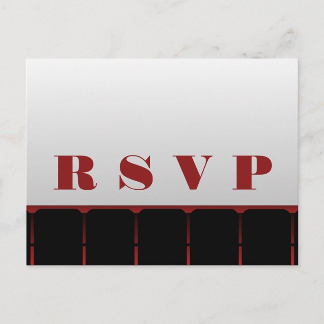 Movie Theater RSVP Postcard, Red Invitation Postcard (Front)