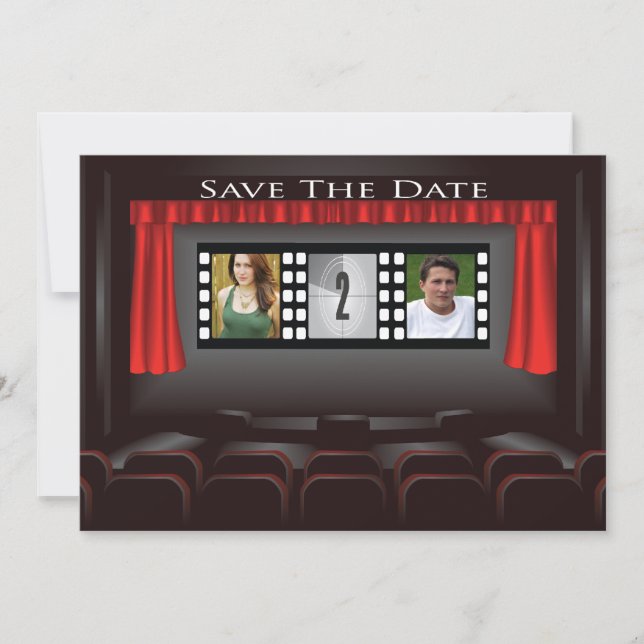 Movie Theater Save The Date Announcement (Front)
