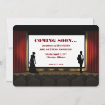 movie theater save the date invitation