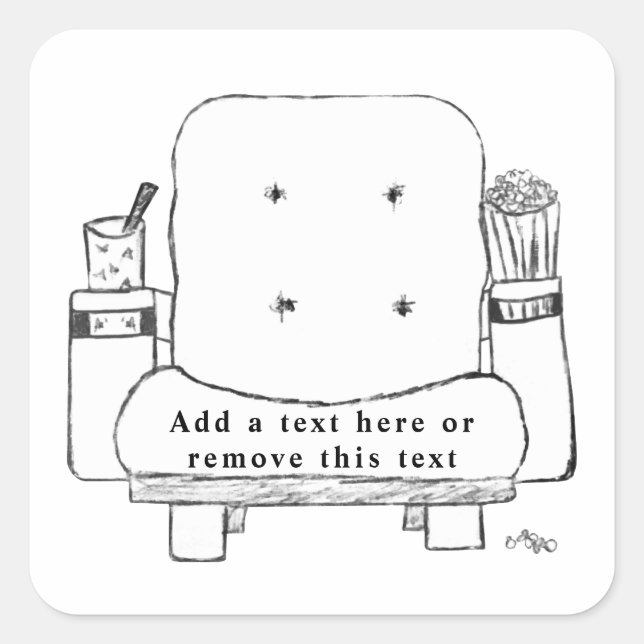 Movie Theater Seating Sketch Square Sticker (Front)