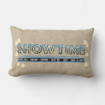 Movie Theater Showtime Pillow- Blue Accent Lumbar Pillow at Zazzle