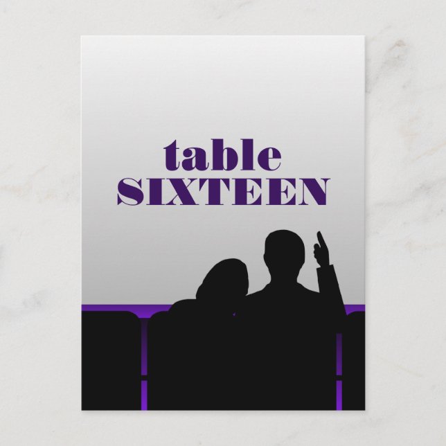 Movie Theater Table Postcard, Purple Postcard (Front)