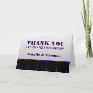 Movie Theater Thank You Card, Purple Card