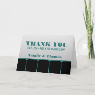 Movie Theater Thank You Card, Teal Card